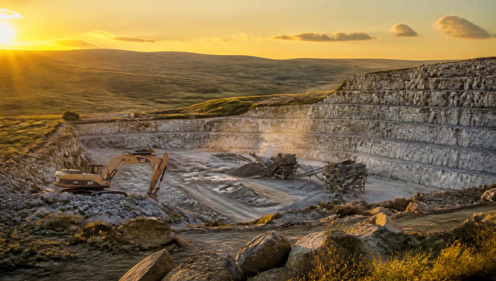 Umvubu Crushers quarry at sunrise